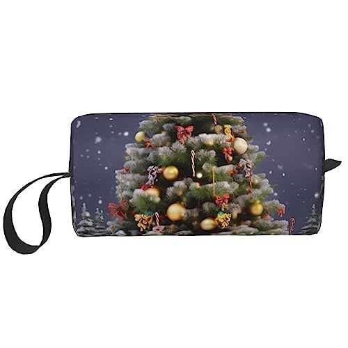 Weihnachtsbaum Kosmetiktaschen für Frauen Tragbare Make-up-Tasche Reise Aufbewahrungstasche Täglich Empfang Tasche Große Kapazität Kulturbeutel, Siehe Abbildung, Einheitsgröße, Taschen-Organizer von XVBCDFG