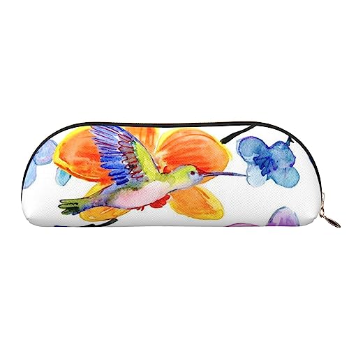 XVBCDFG Blumen Vögel Gedruckt Bleistift Fall Stand Up Bleistift Beutel Kleine Bleistifthalter Fall Schreibwaren Organizer Make-up Tasche mit Reißverschluss, gold, Einheitsgröße, Taschen-Organizer von XVBCDFG