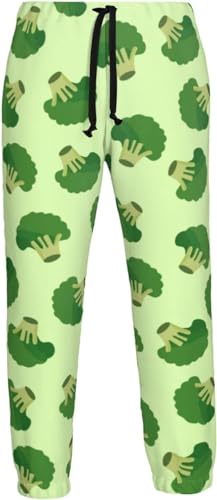 XVBCDFG Brokkoli Print Sweatpants Herren Atmungsaktiv Baggy Hose Strapazierfähige Jogginghose, weiß, 41-44.5 von XVBCDFG