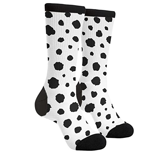 XVBCDFG Dalmatiner Socken Lustige Crew Kleid Socken Für Männer Frauen, Dalmatiner, One size von XVBCDFG