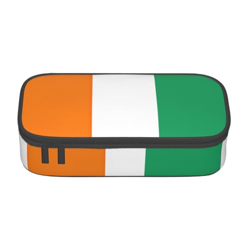 XVBCDFG Federmäppchen, Motiv: Flagge der Elfenbeinküste, großes Fassungsvermögen, ästhetischer Schreibwaren-Organizer mit Reißverschluss, Siehe Abbildung, Einheitsgröße, Federmäppchen von XVBCDFG