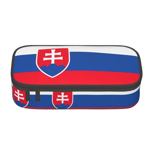 XVBCDFG Federmäppchen, Motiv: Flagge der Slowakei, großes Fassungsvermögen, ästhetischer Schreibwaren-Organizer mit Reißverschluss, Siehe Abbildung, Einheitsgröße, Federmäppchen von XVBCDFG
