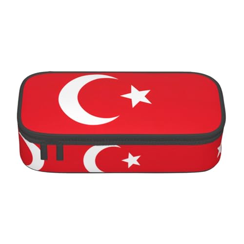 XVBCDFG Federmäppchen, Motiv: Flagge der Türkei, großes Fassungsvermögen, ästhetischer Schreibwaren-Organizer mit Reißverschluss, Siehe Abbildung, Einheitsgröße, Federmäppchen von XVBCDFG