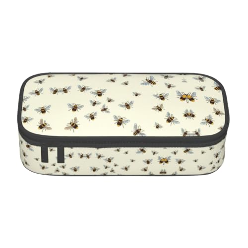 XVBCDFG Federmäppchen, Motiv: Honigbiene, großes Fassungsvermögen, ästhetischer Schreibwaren-Organizer mit Reißverschluss, Siehe Abbildung, Einheitsgröße, Federmäppchen von XVBCDFG