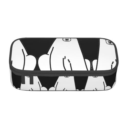 XVBCDFG Federmäppchen mit Eisbär-Aufdruck, großes Fassungsvermögen, ästhetischer Schreibwaren-Organizer mit Reißverschluss, Siehe Abbildung, Einheitsgröße, Federmäppchen von XVBCDFG