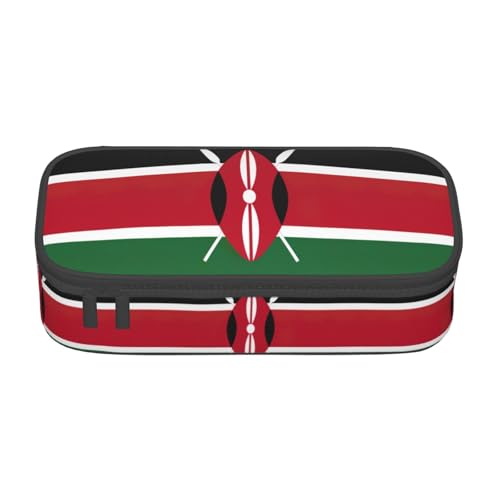 XVBCDFG Federmäppchen mit Flagge von Kenia, großes Fassungsvermögen, ästhetischer Schreibwaren-Organizer mit Reißverschluss, Siehe Abbildung, Einheitsgröße, Federmäppchen von XVBCDFG