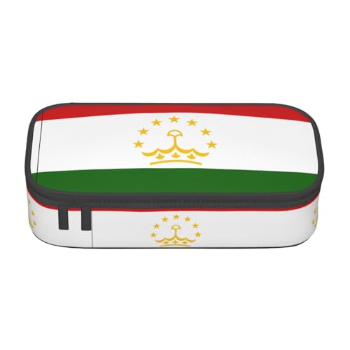 XVBCDFG Federmäppchen mit Flagge von Tadschikistan, großes Fassungsvermögen, ästhetischer Schreibwaren-Organizer mit Reißverschluss, Siehe Abbildung, Einheitsgröße, Federmäppchen von XVBCDFG