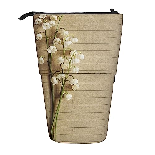 XVBCDFG Federmäppchen mit Pfirsichblüten-Motiv, Teleskop-Beutel, Stehender Stifthalter, Make-up-Tasche, Kosmetik-Organizer, Tasche, Unisex, mit Pfirsichblüte, siehe abbildung, Einheitsgröße, von XVBCDFG