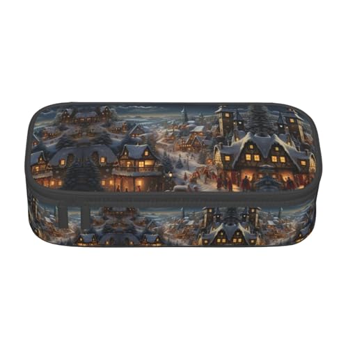 XVBCDFG Federmäppchen mit Weihnachtsdruck, großes Fassungsvermögen, ästhetischer Schreibwaren-Organizer mit Reißverschluss, Siehe Abbildung, Einheitsgröße, Federmäppchen von XVBCDFG