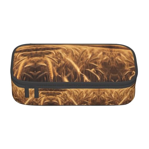 XVBCDFG Federmäppchen mit Weizenfelddruck, großes Fassungsvermögen, ästhetischer Schreibwaren-Organizer mit Reißverschluss, Siehe Abbildung, Einheitsgröße, Federmäppchen von XVBCDFG