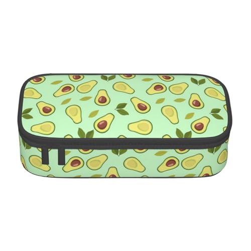 XVBCDFG Federmäppchen mit exotischen tropischen Früchten, grüne Avocado-Federmäppchen, niedliches Cartoon-Avocado-Federmäppchen, Federmäppchen mit Avocado, Kosmetiktasche, Organizer für Zuhause, von XVBCDFG