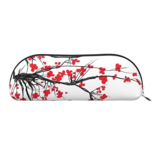 XVBCDFG Federmäppchen mit japanischem Kirschbaum-Motiv, aufstehend, klein, für Schreibwaren, Organizer, Make-up-Tasche mit Reißverschluss, silber, Einheitsgröße, Taschen-Organizer von XVBCDFG