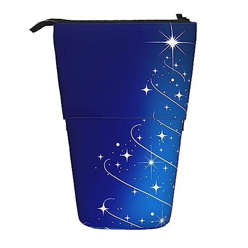 XVBCDFG Federmäppchen mit leuchtendem Weihnachtsbaum, bedruckt, Stand-up-Federmäppchen, Teleskop-Federhalter, Schreibwaren-Organizer, Make-up-Tasche mit Reißverschluss, siehe abbildung, Einheitsgröße, von XVBCDFG