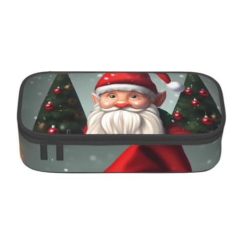 XVBCDFG Federmäppchen mit traditionellem Weihnachts-Zwerg-Druck, Federmäppchen, für Künstler, Bleistifte, Marker, Box, großes Fassungsvermögen, perfekt für Arbeit und Reisen, Siehe Abbildung, von XVBCDFG