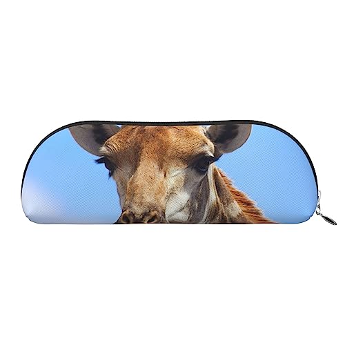 XVBCDFG Giraffe Printed Pencil Case Stand Up Pencil Pouch Small Pencil Holder Case Stationery Organizer Makeup Bag with Zipper Closure, silber, Einheitsgröße, Taschen-Organizer von XVBCDFG