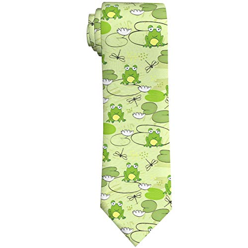 XVBCDFG Herren Krawatte Lustige Krawatten Herren Krawatte Formale Party Business Krawatten Weich Bequem Langlebig Krawatten, Frosch Nahtloses Muster, One size von XVBCDFG