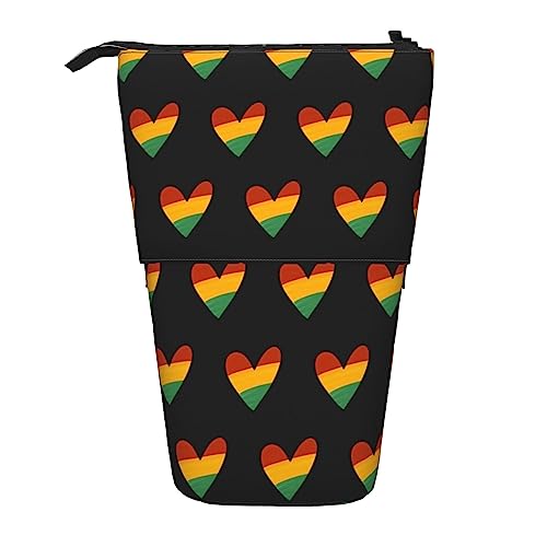 XVBCDFG Juneteenth Freedom Day African American Standing Pencil Case, Cute Pencil Pouch Large Capacity Pen Case Portable Pencil Bag for Women Men, siehe abbildung, Einheitsgröße, Federmäppchen von XVBCDFG