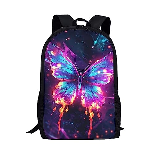XVBCDFG Kinder Graffiti Art Schmetterling Rucksack für Mädchen Verstellbare Träger Langlebig Bequem Gepolstert Leicht Personalisiert Schulrucksack Mädchen Büchertasche Kinder Student Basic Daypack, von XVBCDFG