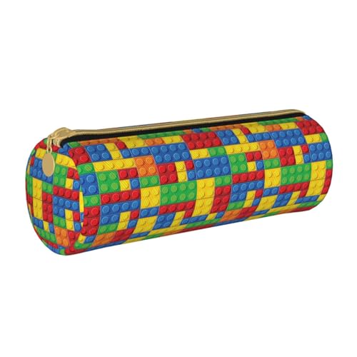 XVBCDFG Niedliches Baby-Fuchs-Leder-Federmäppchen mit Reißverschluss, für Stifte, Make-up, Kosmetik, Schreibwaren, Tasche für Schule, Arbeit, Büro, Bunte Steine, Einheitsgröße, Federmäppchen von XVBCDFG