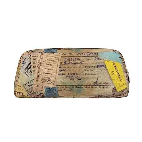 XVBCDFG Old Tickets Bedrucktes Federmäppchen Stehen Bis Bleistift Beutel Kleine Bleistifthalter Fall Schreibwaren Organizer Make-up Tasche mit Reißverschluss, gold, Einheitsgröße, Taschen-Organizer von XVBCDFG