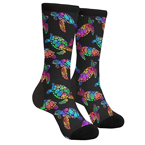XVBCDFG Pilze Schnecken Socken Socken Lustige Crew Kleid Socken Für Männer Frauen, schildkröte, One size von XVBCDFG