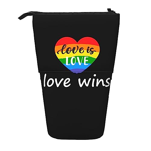 XVBCDFG Rainbow Gay Pride LGBTQ Standing Pencil Case, Cute Pencil Pouch Large Capacity Pen Case Portable Pencil Bag for Women Men, siehe abbildung, Einheitsgröße, Federmäppchen von XVBCDFG