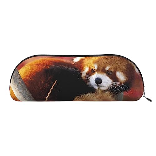 XVBCDFG Roter Panda Bedrucktes Federmäppchen Stehen Bleistift Tasche Kleine Bleistifthalter Fall Schreibwaren Organizer Make-up Tasche mit Reißverschluss, silber, Einheitsgröße, Taschen-Organizer von XVBCDFG