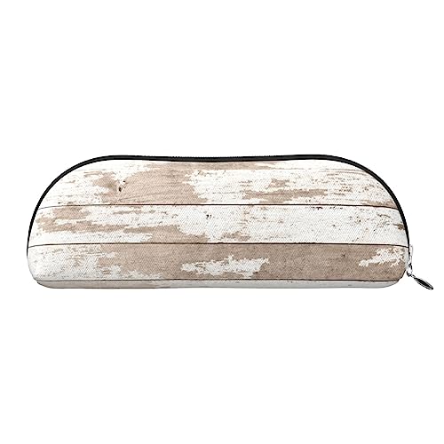 XVBCDFG Rustikale alte Scheune Holz gedruckt Bleistift Fall Stand Up Bleistift Tasche Kleine Bleistifthalter Fall Schreibwaren Organizer Make-up Tasche mit Reißverschluss, silber, Einheitsgröße, von XVBCDFG