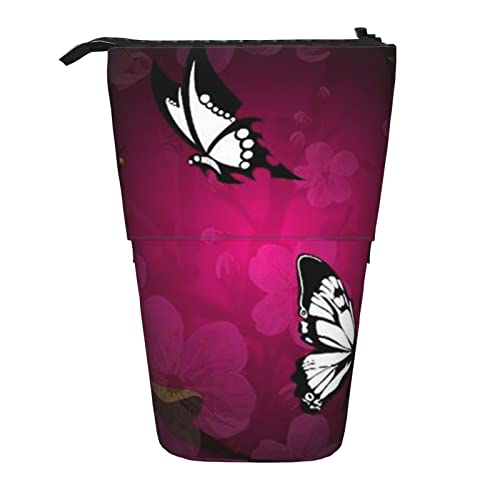 XVBCDFG Schwarz Weiß Schmetterling Print Bleistift Fall Stehen Bleistift Tasche Teleskop Schreibwaren Stift Tasche Stehend Bleistift Tasche mit Reißverschluss, siehe abbildung, Einheitsgröße, XVBCDFG Schwarz Weiß Schmetterling Print Bleistift Fall Stehen Bleistift Tasche Teleskop Schreibwaren Stift Tasche Stehend Bleistift Tasche mit Reißverschluss, siehe abbildung, Einheitsgröße, von XVBCDFG