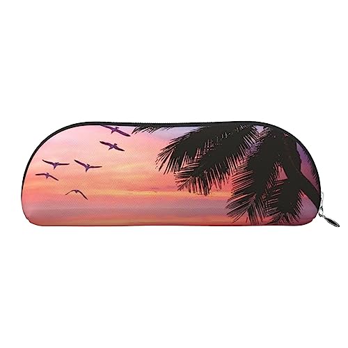 XVBCDFG Sea Gull Flying Over Colorful Sky Printed Pencil Case Stand Up Pencil Pouch Small Pencil Holder Case Stationery Organizer Makeup Bag with Zipper Closure, silber, Einheitsgröße, von XVBCDFG