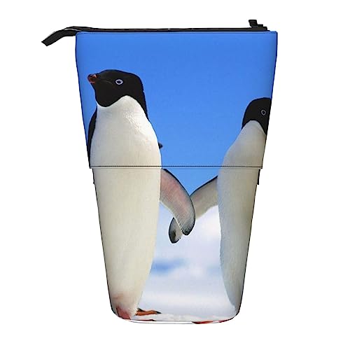 XVBCDFG Stehendes Federmäppchen mit Pinguin-Druck, Schreibwaren, Make-up, Kosmetiktasche, siehe abbildung, Einheitsgröße, Federmäppchen von XVBCDFG