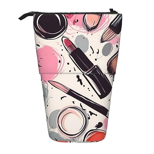 XVBCDFG Teleskop Federmäppchen Bleistift Tasche Stand Up Make-up Kosmetik Muster Druck Bleistifthalter Stifttasche Kosmetiktasche mit Reißverschluss für Männer Frauen, siehe abbildung, Einheitsgröße, von XVBCDFG