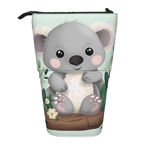 XVBCDFG Teleskop Federmäppchen Koala Stand Up Bleistift Tasche Tragbare Bleistift Tasche Pop Up Bleistift Halter Make-up Tasche für Urlaub Geschenk, Koala, Einheitsgröße, Federmäppchen von XVBCDFG