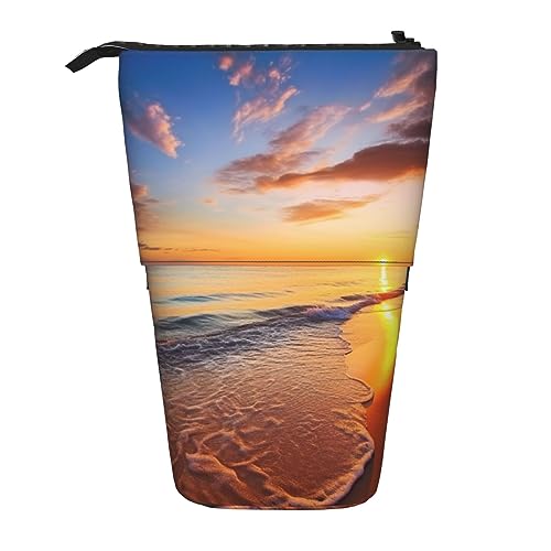 XVBCDFG Teleskop Federmäppchen Schreibwaren Fall für Büro Sonnenaufgang über Wolken Stehende Bleistifttasche Pop Up Bleistifthalter Stifthalter für Urlaub Geschenk Stand-Up Organizer Retractable von XVBCDFG