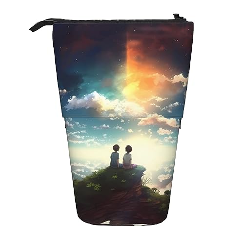 XVBCDFG Teleskop Federmäppchen Schreibwaren Fall für Büro Tiere Der Ozean Stehende Bleistifttasche Pop Up Bleistifthalter Stifthalter für Urlaub Geschenk Stand-Up Organizer Retractable Pencil Pouch, von XVBCDFG