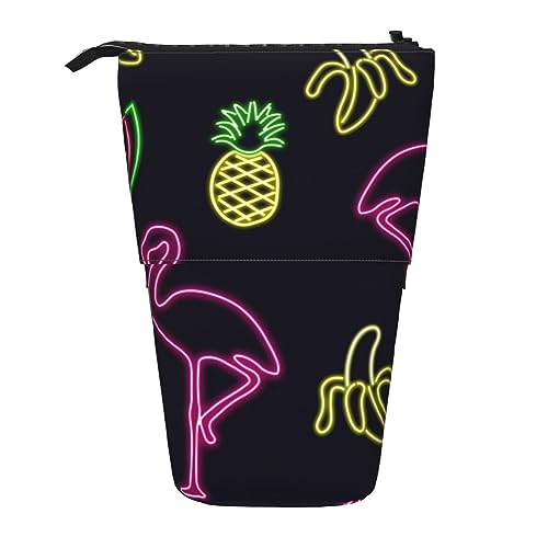 XVBCDFG Teleskop Federmäppchen Schreibwaren Fall für Büro Welpen Stehende Bleistifttasche Pop Up Bleistifthalter Stifthalter für Urlaub Geschenk Stand-Up Organizer Retractable Pencil Pouch, Ananas von XVBCDFG