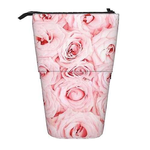 XVBCDFG Teleskop Federmäppchen Schreibwaren Fall für Büro Welpen Stehende Bleistifttasche Pop Up Bleistifthalter Stifthalter für Urlaub Geschenk Stand-Up Organizer Retractable Pencil Pouch, Rosa von XVBCDFG