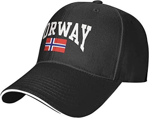 XVBCDFG Verstellbare Sandwich-Bill-Mütze mit norwegischer Flagge, Baseballkappe, Trucker-Kappe von XVBCDFG