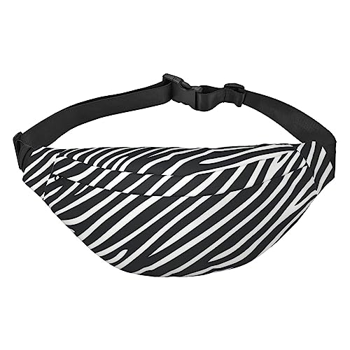 Zebra gestreifte Hüfttasche für Männer Frauen Verstellbarer Gürtel Fanny Hüfttasche Rave Fashion Pack Bauchtasche Reise Geldbörsen, Siehe Abbildung, Einheitsgröße, Lässiger Tagesrucksack von XVBCDFG