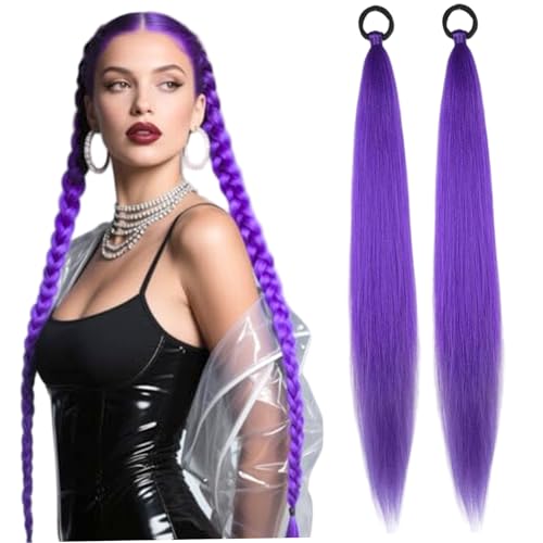 2PCS Purple Hair Extensions 26 inch Straight Braided Ponytail Extension with Elastic Tie for Women Girls 2PCS Purple Hair Extensions 26 inch Straight Braided Ponytail Extension with Elastic Tie for Women Girls von XVHOAB