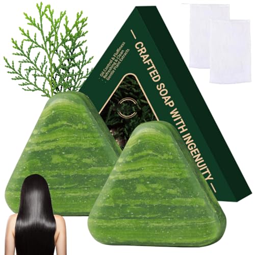 2pcs Natural Shampoo Bar -Dreieck, Usman -Gras -Shampoo -Riegel, beruhigende und gestärkte Haare für Frauen und Männer 2pcs Natural Shampoo Bar -Dreieck, Usman -Gras -Shampoo -Riegel, beruhigende und gestärkte Haare für Frauen und Männer von XVHOAB