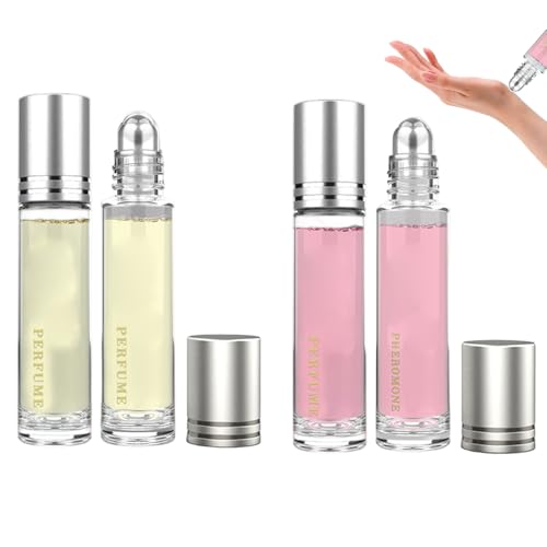 4pcs Pheromon-Parfüm für Männer Frauen, langlebige und süchtig machende Rolle auf Parfüm, romantische Duftstoffe, 10 ml. 4pcs Pheromon-Parfüm für Männer Frauen, langlebige und süchtig machende Rolle auf Parfüm, romantische Duftstoffe, 10 ml. von XVHOAB