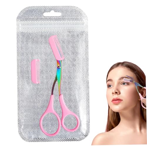 Augenbrauenschere für Frauen, Slip-Stirnschere mit rostfreier Stahlmesserkante, kompakter Augenbrauenschneider für Freunde, Familie von XVHOAB