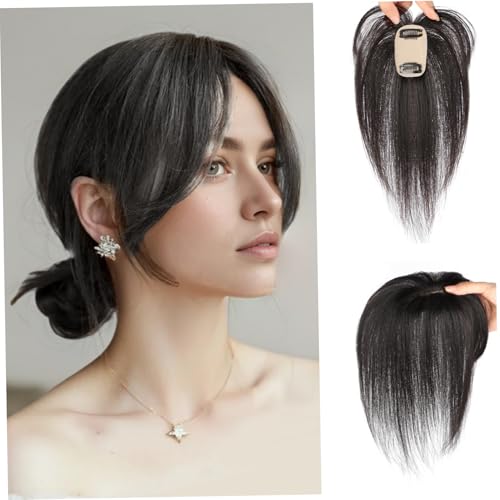 Haartopper Reales menschliches Haar 9, 8 Zoll langer menschlicher Topper für dünne Frauen Seidenbasis in Erweiterungen Naturaler suchten tägliche Verwendung natürlich Schwarz Haartopper Reales menschliches Haar 9, 8 Zoll langer menschlicher Topper für dünne Frauen Seidenbasis in Erweiterungen Naturaler suchten tägliche Verwendung natürlich Schwarz von XVHOAB