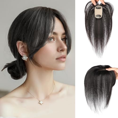 Haartopper Reales menschliches Haar 9, 8 Zoll langer menschlicher Topper für dünne Frauen Seidenbasis in Erweiterungen Naturaler suchten tägliche Verwendung natürlich Schwarz Haartopper Reales menschliches Haar 9, 8 Zoll langer menschlicher Topper für dünne Frauen Seidenbasis in Erweiterungen Naturaler suchten tägliche Verwendung natürlich Schwarz von XVHOAB