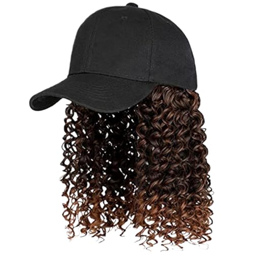 Hutperücke 16 Zoll Baseballkappe Perücke lockiges Haar Verstellbarer Hut mit Haare synthetische Wellenverlängerungen Haarstück für Frauen braun braun Hutperücke 16 Zoll Baseballkappe Perücke lockiges Haar Verstellbarer Hut mit Haare synthetische Wellenverlängerungen Haarstück für Frauen braun braun von XVHOAB