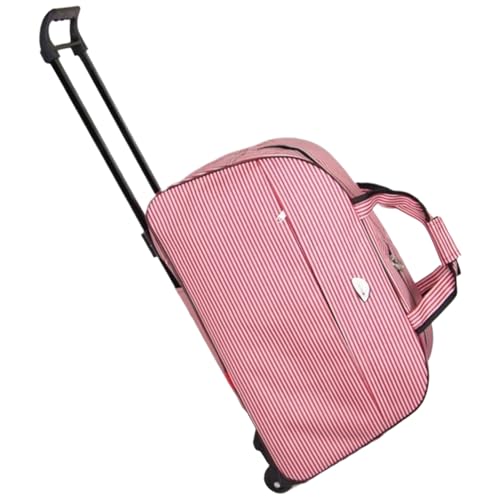 Rollender Reisbeutel mit Rädern wasserdichtem Stoff -Reisetasche mit Rädern und große Kapazität und tragbar für Frauen Männer, rot -weißer Streifen von XVHOAB