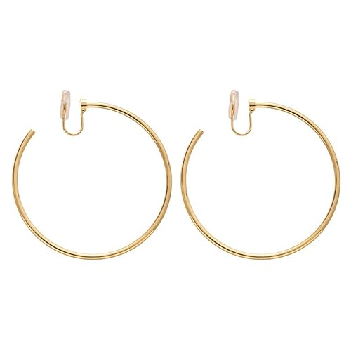 Gold Ohringe Damen Großhandelsschmuck aus Edelstahl Tarnish Big Linellae Minimalist Basic C-shapedWasserfester Schmuck C-förmige Creolen für Damen Hoop Stainless Steel Earring von XVICO