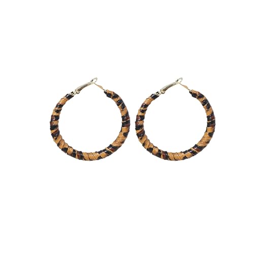 Ohrringe für Frauen Leopard Print Ohrringe kreative aus Leopardenstoff Boho Vintage Leopard Handgemachte Leder Dangle Drop Schmuckgeschenk Leder Ear ring von XVICO