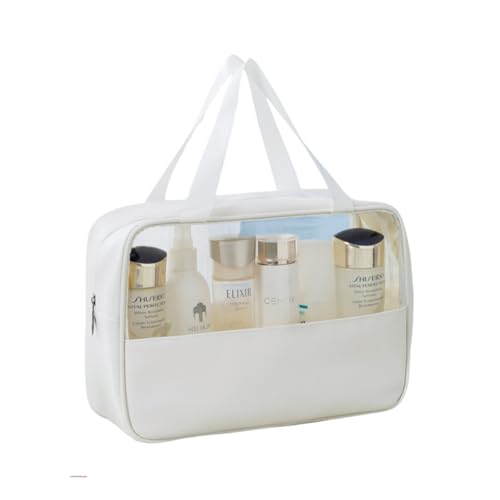 XWARTTECH Doppelschichtige PVC-Kosmetiktasche mit transparentem PVC-Fenster – wasserdichter Make-up-Organizer (L x H x B): 30 x 20 x 10 cm von XWARTTECH